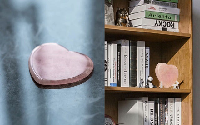 ideayard Big Rose Quartz Heart, 75mm Love Healing Crystal Gift, Meditation Quartz Palm Stone, Worry Stone for Relieve Anxiety Stress Tool 72-75mm