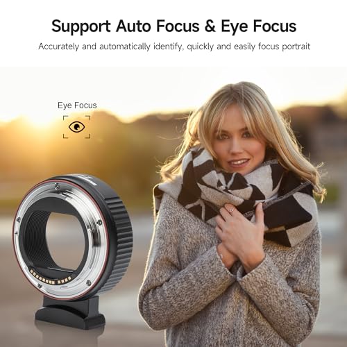 EF-EOS R Mount Adapter Auto-Focus Lens Mount Adapter Converter Ring Compatible with Canon EF/EF-S Series Lens to EOS R, RP, R3, R5, R6, R6II, R7, R8, R10, R50, R100 Cameras EF-EOS R1