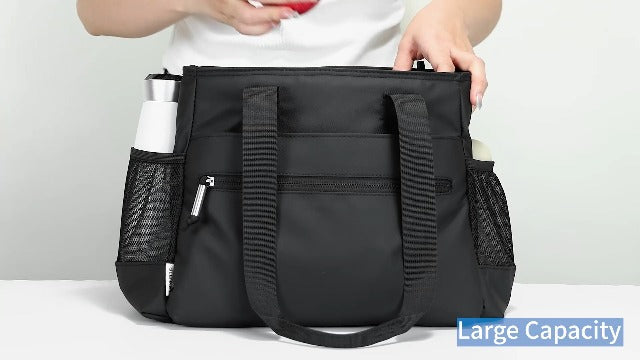 GLENKEY Insulated Lunch Bag Women Leakproof Cooler Tote for Work Outdoor Medium C_Black