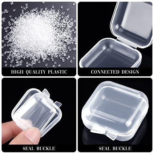 Chunful 200 Pcs Clear Jewelry Box with Hinged Lid Small Storage Container