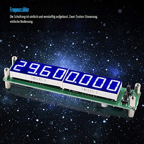 Frequency Measuring PLJ-8LED-H HF Frequency Counter Cymometer Tester Module 0.1 ~ 1000 MHz, 125.5 mm x 25.5 mm x 21.5 mm (Backlight Font Blue) Backlight font blue