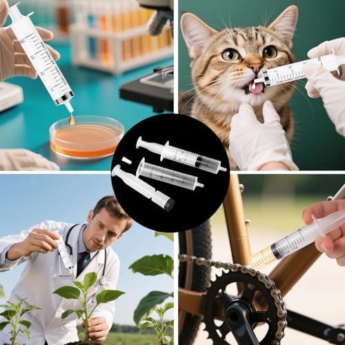 Pack of 30 Syringes 20 ml Individually Packed Disposable Syringes | 20 ml plastic syringe with lid for animal feeding, plant irrigation, laboratory, DIY, dispensing, Halloween, fancy dress