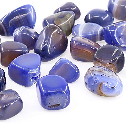 Swpeet 1Pound Marine Agate Bulk Stone Large Gemstone Crushed Pieces 0.75-1"inch Tumbled Stone Chips Crushed Natural Crystal Quartz Perfect for Jewelry Making Home Decoration Blue