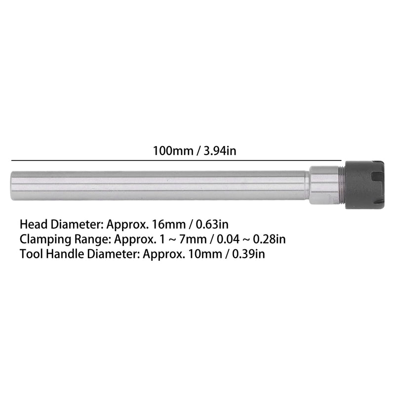 [Australia - AusPower] - Hilitand Collet Holder ER11 100 Collet Holder Cylinder Shaft Extension Rod with Key for CNC Milling Turning Tool 1-7 mm Clamping Range Collets (C10-ER11M-100L) C10-er11m-100l 