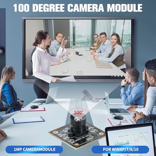 3-Piece Camera Module 100 Degree OV9732 - High Image Clarity with 720P HD Chip, 1MP Resolution, USB Driver, with 2 Metre Cable Compatible with Autodarts.Io, for Versatile Applications
