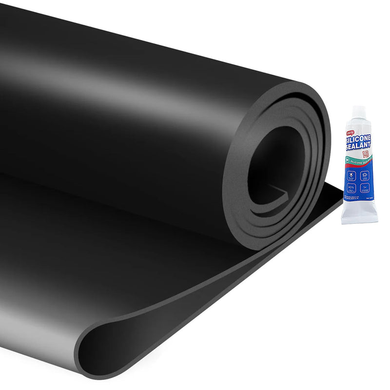 Neoprene Rubber Strip Roll,11.8" Wide × 48" Long by 1/8"(.125)" Thick, Easy Cut Solid Neoprene Rubber Sheet for DIY Gaskets, Pads, Seals, Crafts, Flooring,Weather Stripping, Anti-Slip,Leveling 11.8" Wide x 48" Long 1/8(.125)" Thick