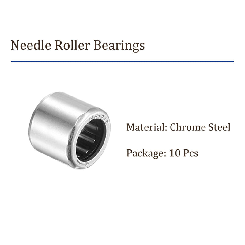 [Australia - AusPower] - 10pcs HF1216 Needle Roller Bearings - [12mm x 18mm x 16mm] One Way Clutch Bearing for Transmission Use, Chrome Steel Rollers 12mmx18mmx16mm 10 