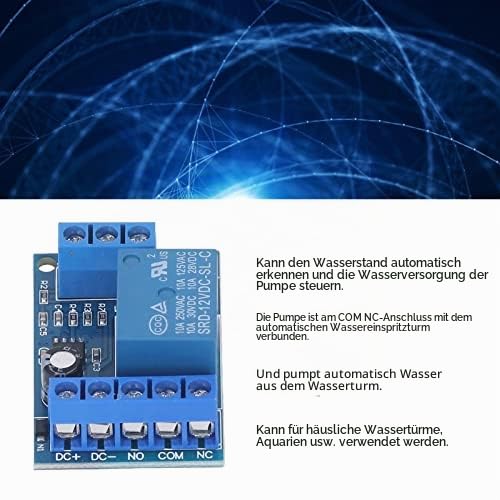 Automatic Water Level Controller Module with Liquid Level Sensor, DC 12 V, Relay Board for Pump Control, 44 x 29 x 19 mm, 10 A Load