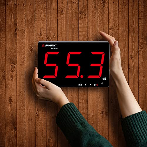 Dezibel Meter 30 dB - 130 dB Sound Level Meter for Wall Hanging with Backlight, dB Meter with Large Screen Alarm for Public Areas / Restaurants / Classrooms