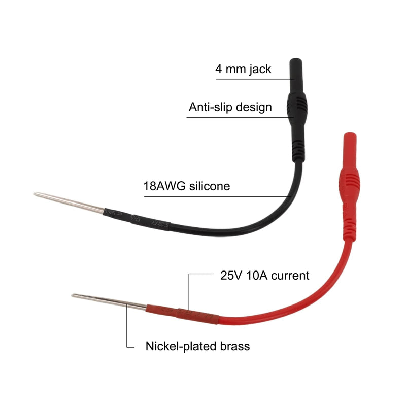 [Australia - AusPower] - 2PCS 4mm Spoon Power Probe Accessories Back Probe Test Lead Kit Automotive Compatible with Banana Plug Test Leads Flexible Back Probe Pins for Automotive Car Repairing, Multimeter,Electrical Testing 