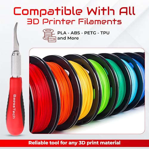 3D Printer Knife Set - Cutting Tool for 3D Printing Post-Processing, Easily Remove Support Structures - Cuts PLA, ABS, PETG, etc. (Complete Knife Set (Includes 6 Replacement Blades) Complete knife set (including 6 spare blades)