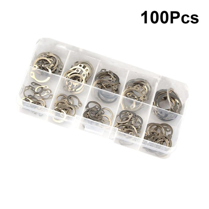 ULTECHNOVO external retaining ring snap circlip fastener set, 100 pieces in assorted sizes