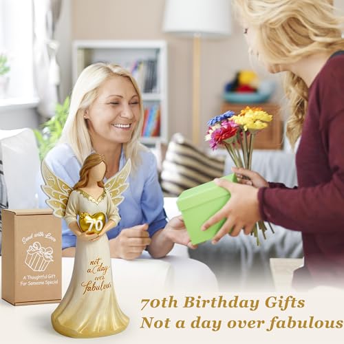 70th Birthday Gifts for Women, Hand-Painted Resin Figurine Décor 70th Birthday Gifts