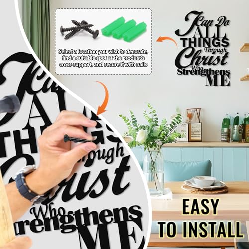 Tumwisk Christian Wall Art，I Can Do All Things Through Christ Decor