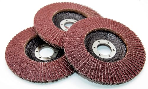 Flap Disc Set 125 mm, 4 Pieces, Grit 40/60/100/120, for Sanding Work with Angle Grinder, 22.23 mm Suitable for Many Standard Angle Grinders
