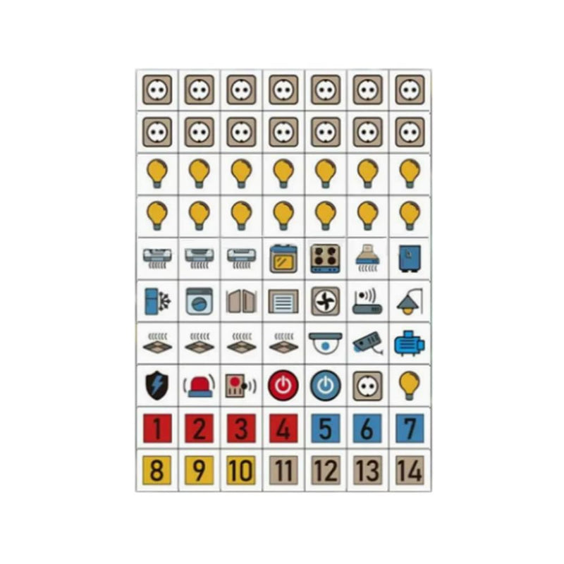 5-Pack (350pcs) Circuit Breaker Index Label Sticker Set – Switch Label Stickers with Practical Patterns for Easy Identification in Electrical Boxes, Ideal for Home and Office Use