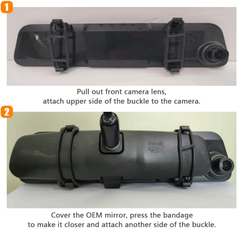 [Australia - AusPower] - WOLFBOX Mirror Dash Cam Mounting Straps Suitable for Mirror Camera 