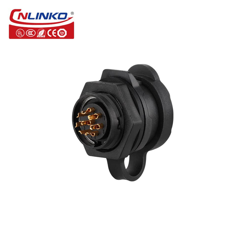 [Australia - AusPower] - CNLINKO IP68 Circular Panel M16 Plastic 8 Pin Plug and Socket Electrial Waterproof Auto Wire Harness Solder with Cover for Power Equipment DC/AC Welding Connector (8 Pin) 
