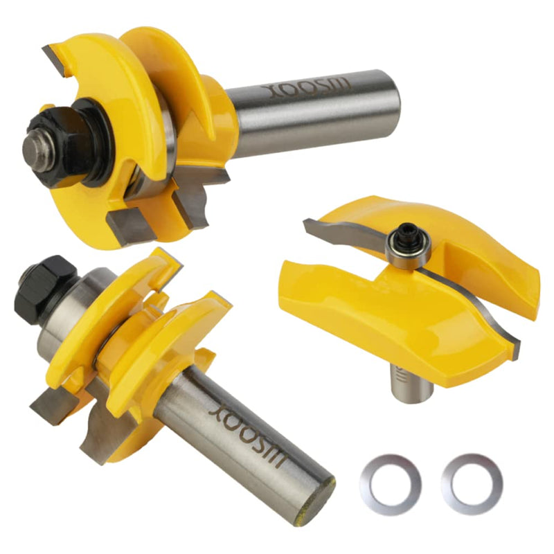 1/2 Inch Shank Router Bit Set, Round Over Raised Panel Cabinet Door Ogee Rail and Stile Router Bits, Woodworking Wood Cutter, Groove Tongue Milling Tool for Woodworking 1/2-Inch Shank