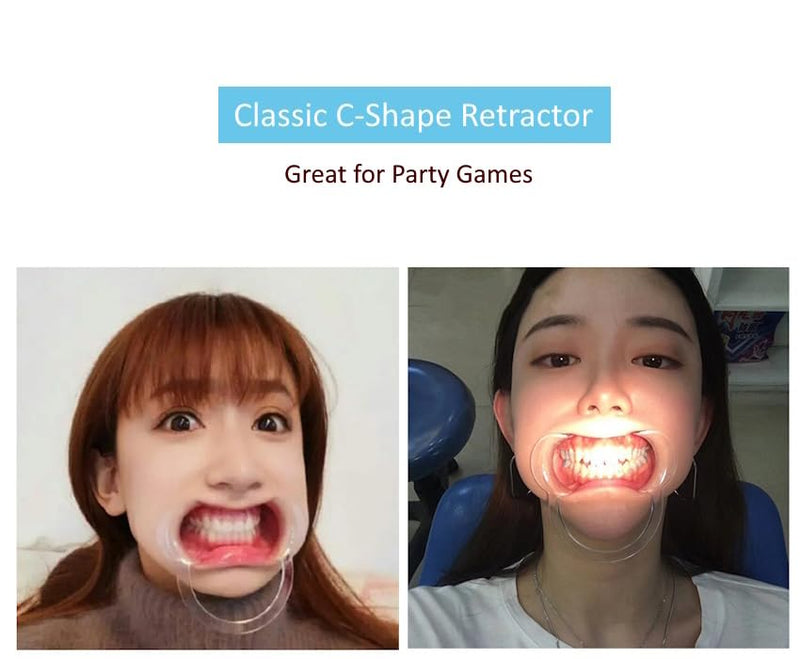 [Australia - AusPower] - Dental Cheek Retractor Mouth Opener for Teeth Whitening Clear Blue C-Shape (Size S, M, L Pack of 3) 