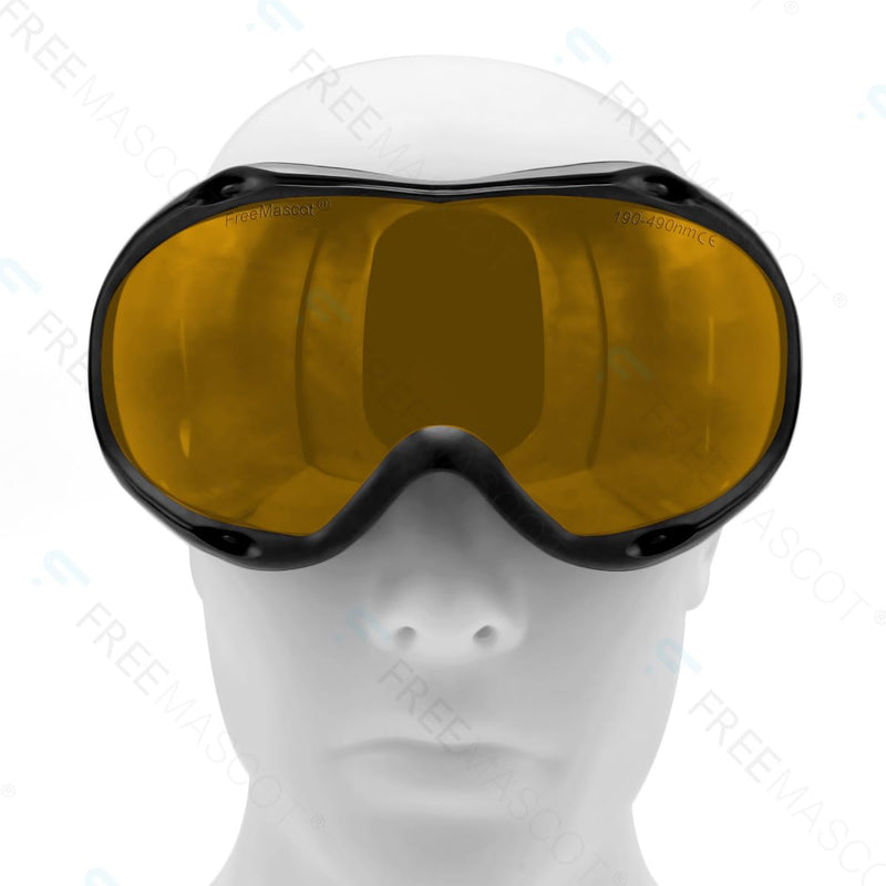 FreeMascot Professional OD 6+ 190nm-490nm Wavelength Violet/Blue Laser Safety Glasses for 405nm, 445nm, 450nm,473nm Laser Style 10