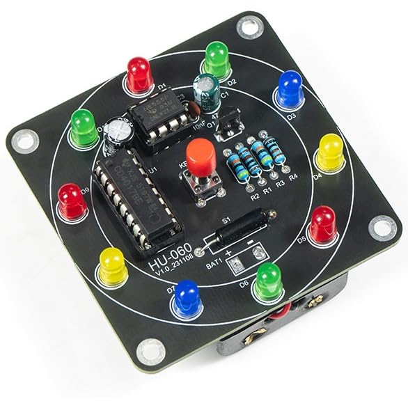 DIY Soldering Kit for a Lucky Carousel, Electronics Soldering Kit with LED Wheel of Fortune, 3-5V | Soldering Project Kit with Components, PCB & Acrylic Housing, Soldering Kits for Adults, Soldering Iron Beginners & Soldering Enthusiasts