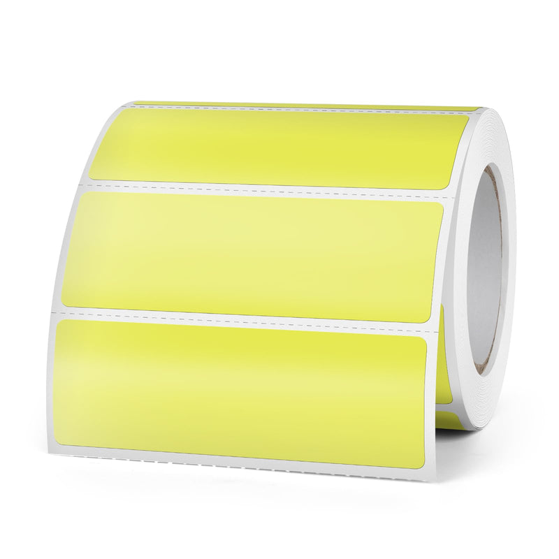 3×1 Inch Vinyl Thermal Labels Yellow Rectangle Waterproof Direct Printer Stickers Color Self-Adhesive File Folder Label for Name Logo DIY Barcodes Office Address 500 PCS