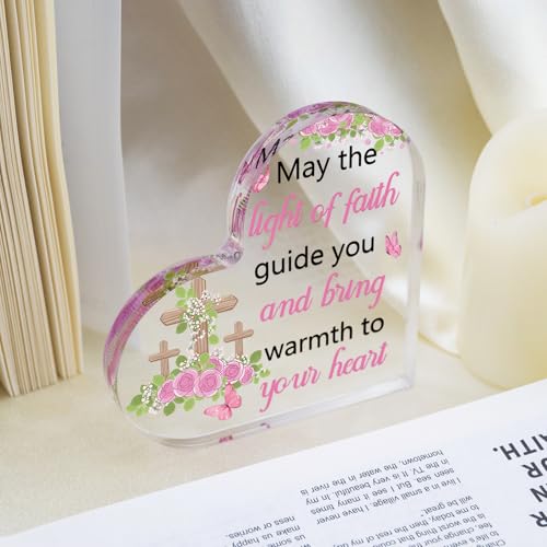 Christian Gifts for Women Religious Faith Acrylic pink