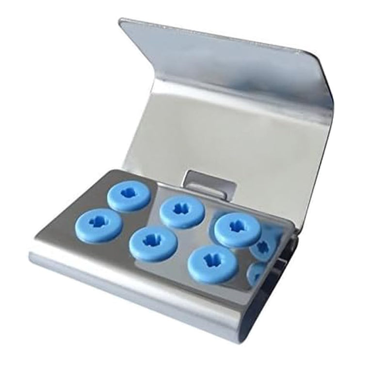 [Australia - AusPower] - Dental Ultrasonic Scaler Piezo Holder for 6 Tips/Burs with Cover 2PCS Stainless Steel Scaler Kit Sterilizer Stand Blocks 