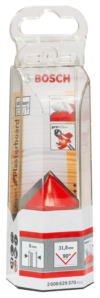 Bosch 2608629370 V-Grooving Cutter 31,8x19x8mm, Red/Silver D 31,8 mm Länge 19 mm G 51 mm