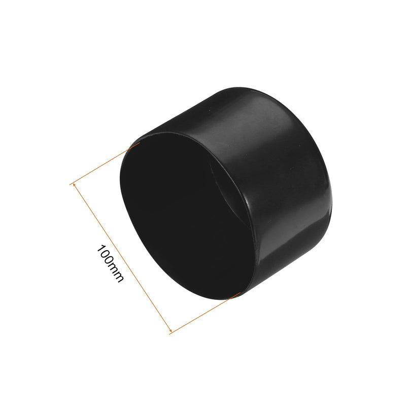 [Australia - AusPower] - uxcell 2pcs Rubber End Caps 100mm(4 inch) ID Vinyl Round Tube Bolt Cap Cover Screw Thread Protectors Black 