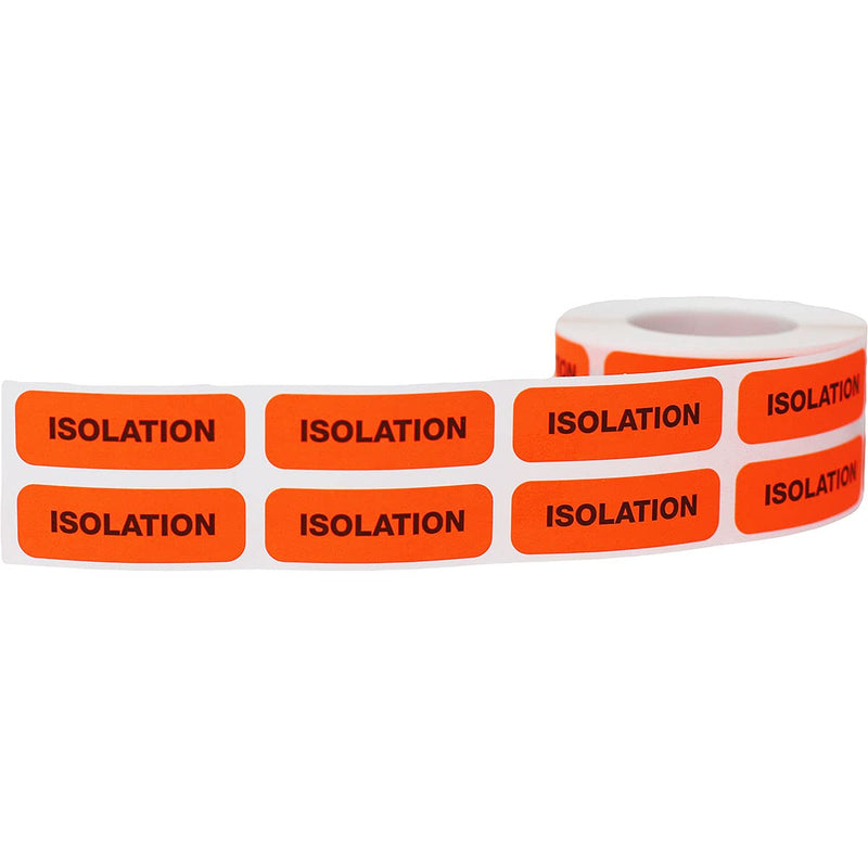 Isolation Medical Healthcare Labels, 0.5 x 1.5 Inch Rectangle, 500 Total Labels