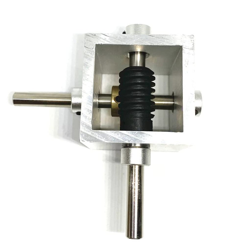[Australia - AusPower] - 20:1 Right Angle Worm Gearbox 90° Angle Drive Steering Gear Reducer 20T Reduction Gearbox Simple Mechanical DIY Module with 6/8mm Shaft (8mm) 8mm Shaft 20:1 Ratio 