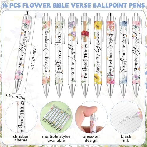 32 Pcs Inspirational Gift Bulk Flower Bible Verse Notebooks with Pens