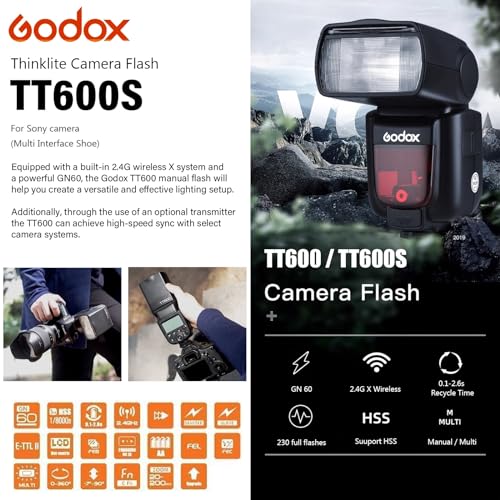 Godox TT600S Thinklite GN60 2.4G Wireless Camera Flash Speedlite for Sony Diffuser Kit for Sony MI Shoe