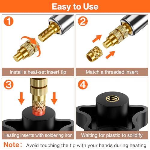 Threaded Inserts Soldering Tips Set, Preciva M3 Thread Insert Soldering Tips Set with M3 Screws Nuts Assortment Set