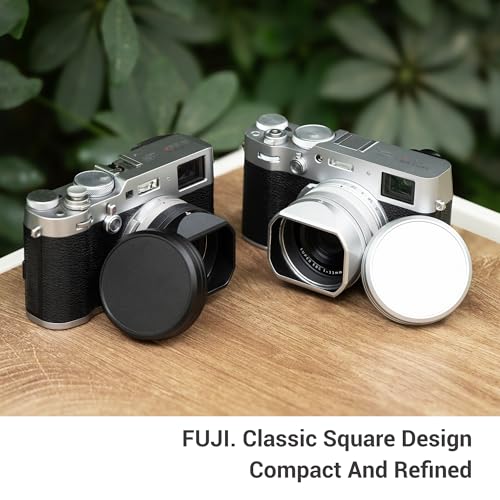 JJC Metal Lens Hood for Fuji Fujifilm X100VI X100V X100 VI V Accessories Silver