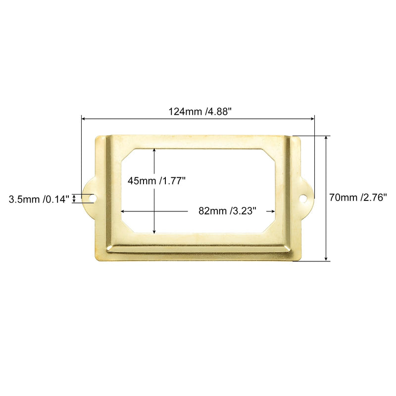 uxcell Metal Label Holders, 124x70mm 20pcs File Name Card Tag Label Holder Frame for Office Library Drawer Cabinet Shelves, Gold Tone
