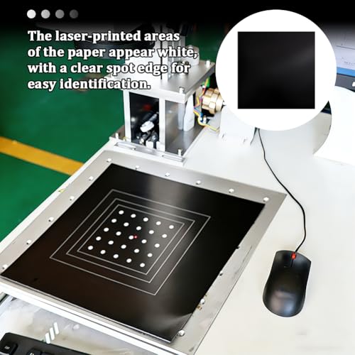 NBEADS 8 Pcs Black Laser Engraving Testing Paper, Self-Adhesive Laser Testing Paper Double-Sided Dimming Paper for Marking Machine and Optical Cutting, 40x40x0.02cm