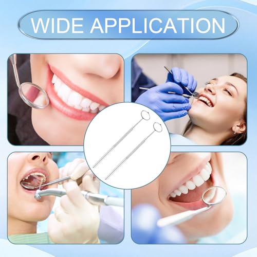 2 x Oral Mouth Mirrors, Stainless Steel Mouth Tooth Mirror, Anti-Fog Dentist Mirror, Dog Mouth Mirror, Extension Tool, Also Handy for Dentists and Eyelash Extensions