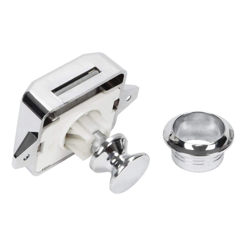 10 PCS Push Button Latch Cabinet Door Catch Keyless Cupboard Locks Zinc Alloy&ABS for RV Yachts Motorhome Camper Caravan Electroplated Silver-10PCS