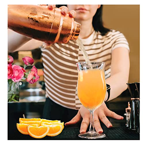 Lily's Home Unbreakable Plastic Hurricane Glasses. Stemmed Cocktail Glasses made of Shatterproof Plastic and Ideal for Pina Colada, Daiquiri and Iced Tea. Reusable, 14 oz. Each, Set of 4 (Clear) Clear