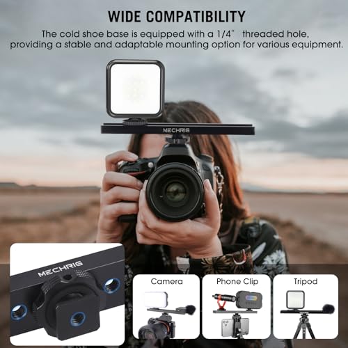 7 Inch Cold Shoe Mount Bracket Cold Shoe Extension Bar, Aluminum Sliding Rail Hot Shoe Mount Bracket with 1/4" & 3/8" Thread for DSLR Camera LED Video Light Microphone Monitor (62033)