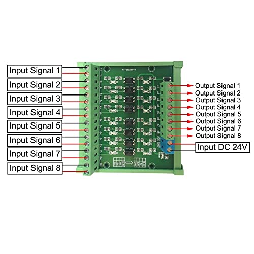 8 Channel Optocoupler Isolation Module DC 24V to 5V PLC PNP Signal Converter Voltage Converter Adapter Module