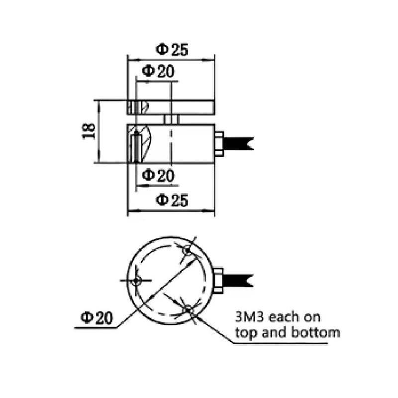 [Australia - AusPower] - 25mm/58mm Flat Membrane Load Cell, Ultra-Thin High-Precision Weight Sensor for Electronic Scales, Weighing Systems, and Industrial Applications - Multiple Load Capacities(30KG,25MM) 30KG 25mm 