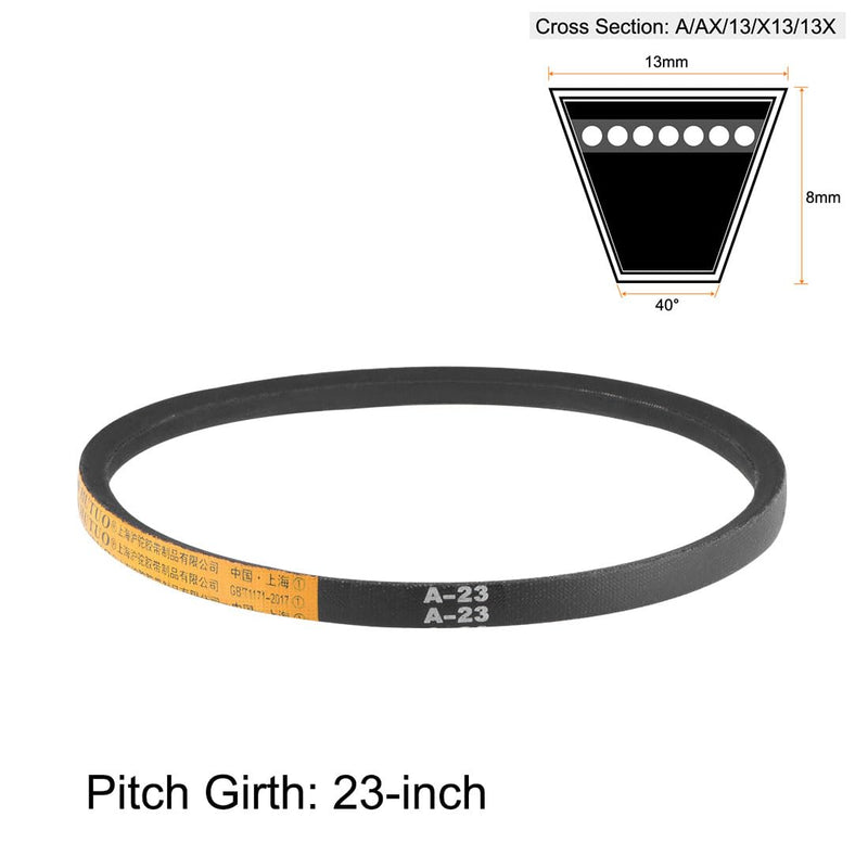 [Australia - AusPower] - uxcell A23 V-Belts 23" Pitch Length, A-Section Rubber Drive Belt 2pcs 23" 