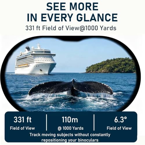 TRV 10x42 Waterproof Binoculars for Adults, Cruise & Travel