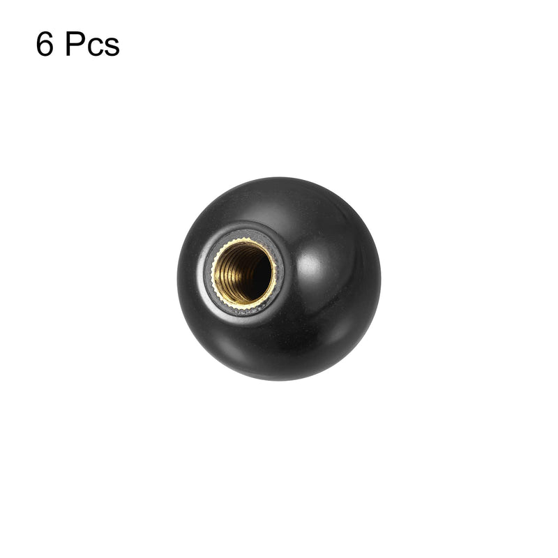 [Australia - AusPower] - uxcell 6Pcs Threaded Ball Knobs, M12 Female Thread Thermoset Ball Knob 1.57'' Dia Black Round Operation Ball Handles with Copper Insert for Machine Handle Tool Replacement M12x1.57'' 