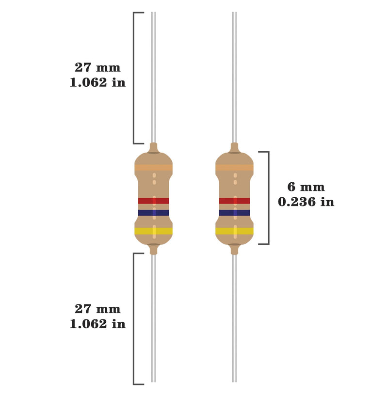 [Australia - AusPower] - 25 Values 1/4W Resistor Kit from 1 Ohm to 1M Ohm 1/4 Watt 5% Carbon Film Resistors Assortment 