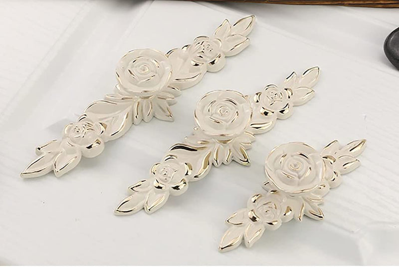 12 Pack European Style Rose Cabinet Knobs with Backplate, 5.7" Vintage Kitchen Zinc Alloy Flower Drawer Pull Handles for Dresser Vanity Cupboard Wardrobe (12 Pack, 5.7") 5.7" 12 Pack